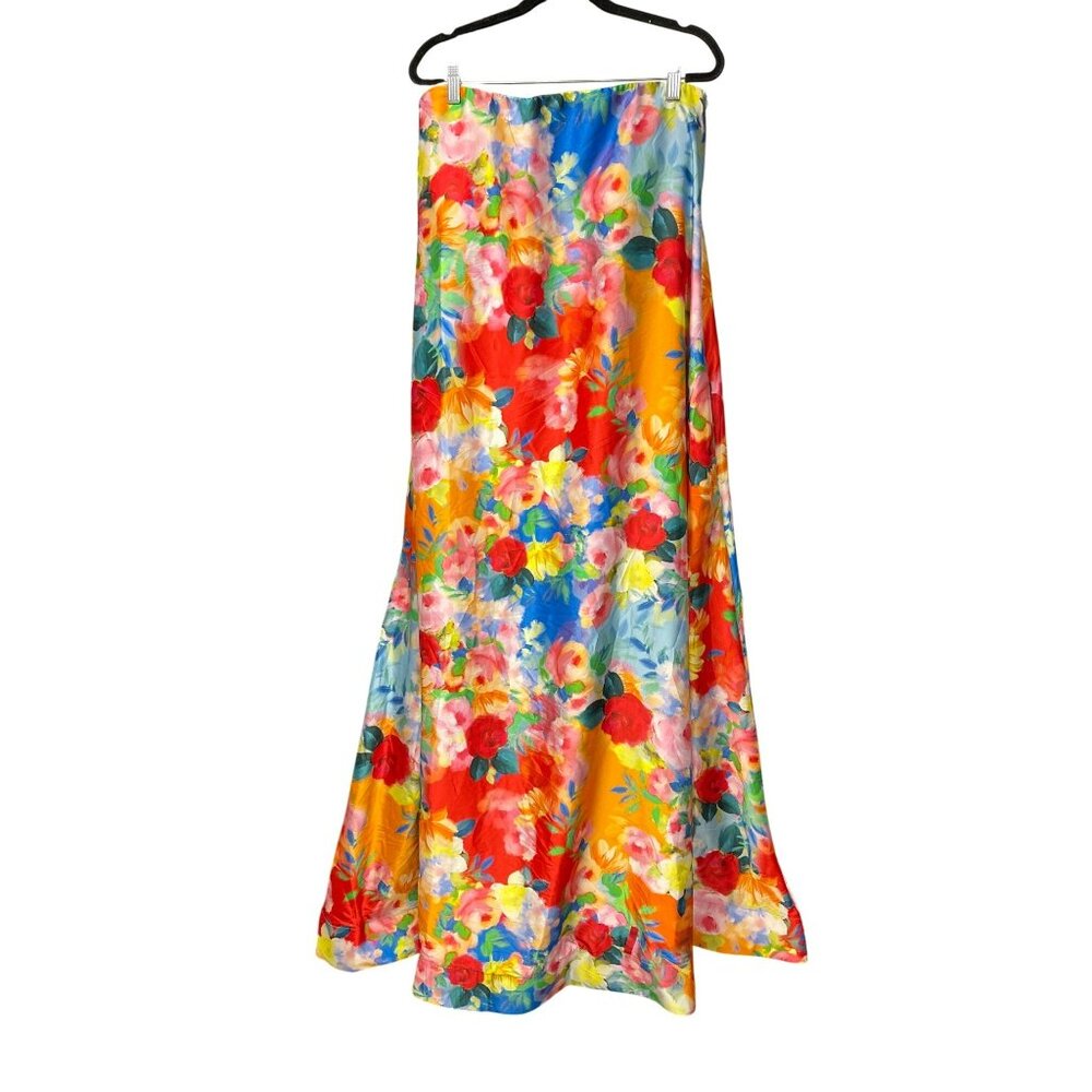 Show Me Your Mumu Tinsley Strapless Flowy Maxi Floral Dress Large - Picture 3 of 5
